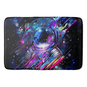 Alfombrilla De Baño Color Splash Astronauta Espacial Estrellado