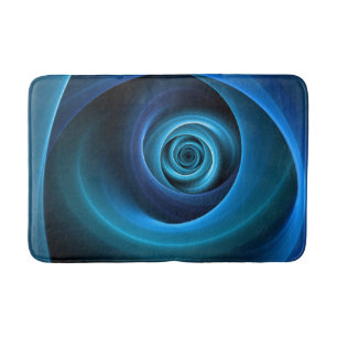 Alfombrilla De Baño Colores azules espirales 3D Resumen arte fractal m