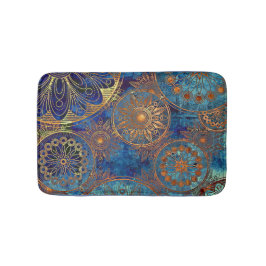 Alfombrilla De Baño Colores de Personalizado azul y dorado celestial d