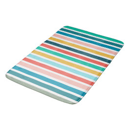 Alfombrilla De Baño Colores modernos de verano en rayas verticales