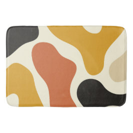 Alfombrilla De Baño colorful Abstract yellow Black And White