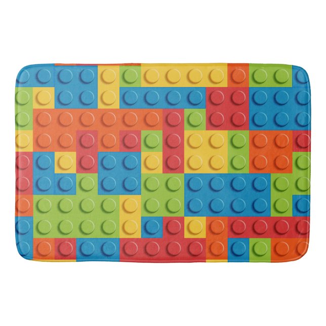 Alfombrilla De Baño Colorful bricks kids pattern (Anverso)