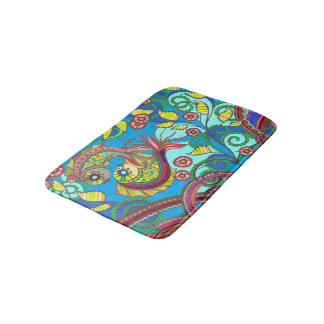 Alfombrilla De Baño Colorful Fish & Floral Art Bath Mat 