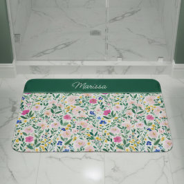 Alfombrilla De Baño Colorful Floral Personalized 