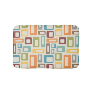 Alfombrilla De Baño Colorful Mid Century style shapes