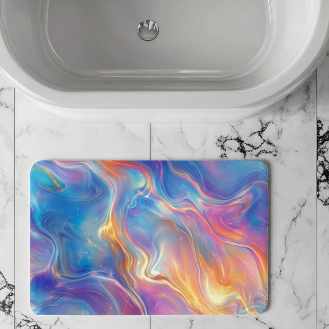 Alfombrilla De Baño Colorful opal swirly flowing marble texture (Subido por el creador)