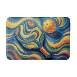 Alfombrilla De Baño - Colorful Pickleball Paddle And Ball 
