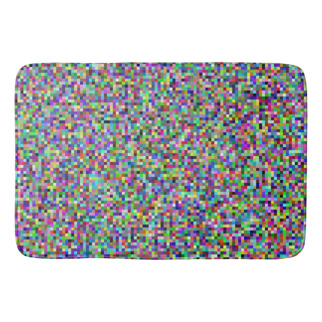 Alfombrilla De Baño Colorful Pixel Squares Background Pattern (Anverso)