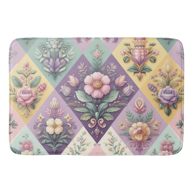 Alfombrilla De Baño Colorido argyle pastel Pascua/Primavera (Anverso)