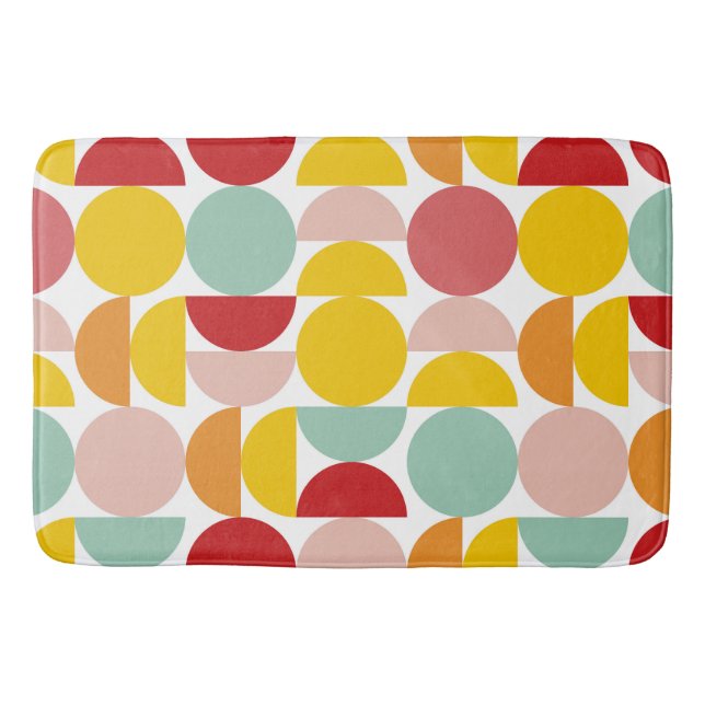 Alfombrilla De Baño Colorido Bauhaus Retro Geométrico (Anverso)