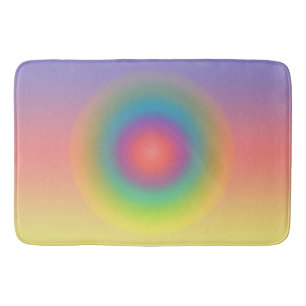 Alfombrilla De Baño Colorido espacio de círculo concéntrico arcoiris