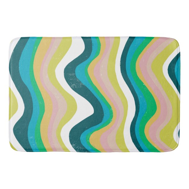 Alfombrilla De Baño Colorido Guay & Fun Waves Stripes (Anverso)