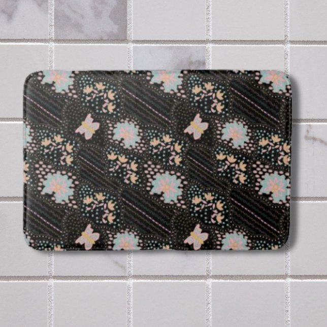 Alfombrilla De Baño Colorido Pastel Floral Mariposas Batic (Subido por el creador)