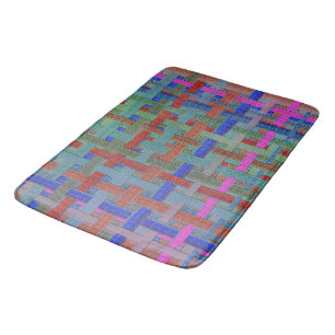 Alfombrilla De Baño Colorido "plaid" de la abuela, con baño de tela