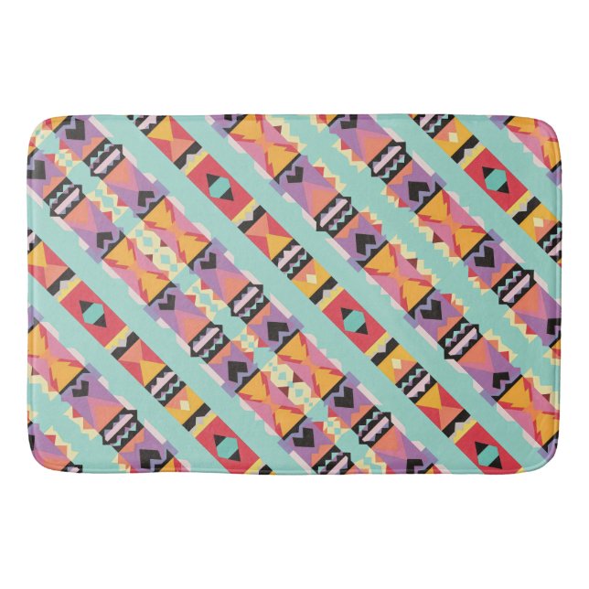 Alfombrilla De Baño Combinación de patrones de rayas (Anverso)