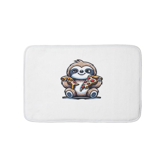 Alfombrilla De Baño Comer pizza humorística, Kawaii Animal Lover (Anverso)