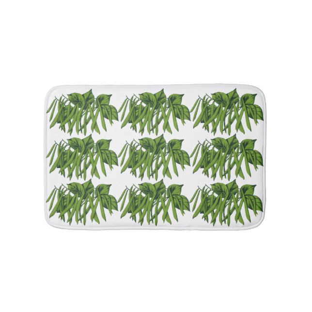 Alfombrilla De Baño Comida de época, frijoles verdes orgánicos (Anverso)