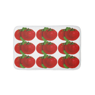 Alfombrilla De Baño Comidas del vintage, tomate maduro rojo orgánico