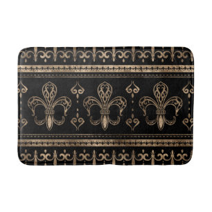 Alfombrilla De Baño Comodidad de lujo - negro y oro
