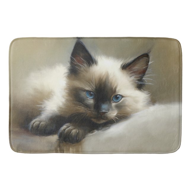 Alfombrilla De Baño Compañero acogedor Siamese Kitten (Anverso)