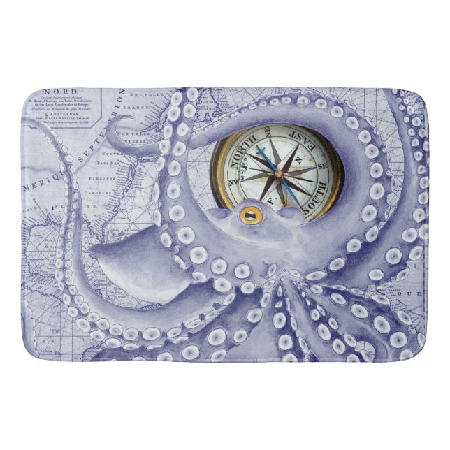 Alfombrilla De Baño Compás púrpura del pulpo (Anverso)