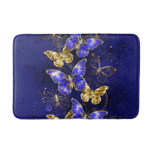 Alfombrilla De Baño Composición con mariposas de zafiro