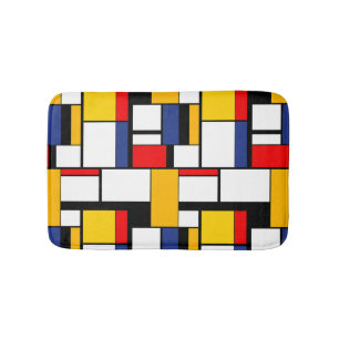 Alfombrilla De Baño Composición Minimalista geométrica mondrica modern