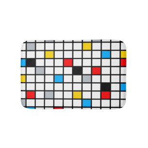 Alfombrilla De Baño Composición Minimalista geométrica mondrica modern