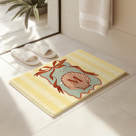 Alfombrilla De Baño Concha costera retro monograma personalizado