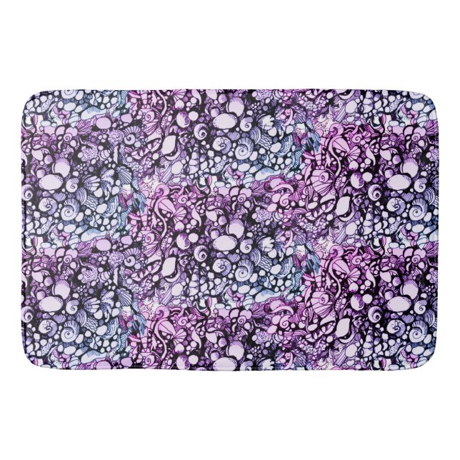 Alfombrilla De Baño conchas de conchas y guijarros de mesa corto (Anverso)