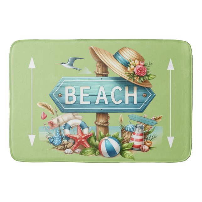 Alfombrilla De Baño Conchas de Playa Pastel (Anverso)