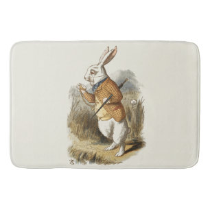 Alfombrilla De Baño Conejo blanco de Alice In Wonderland Vintage Art