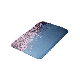 Alfombrilla De Baño Confeti de lavanda en azul