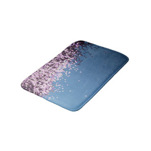 Alfombrilla De Baño Confeti de lavanda en azul
