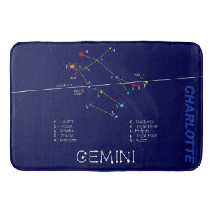 Alfombrilla De Baño Constelación de Zodiac Gemini