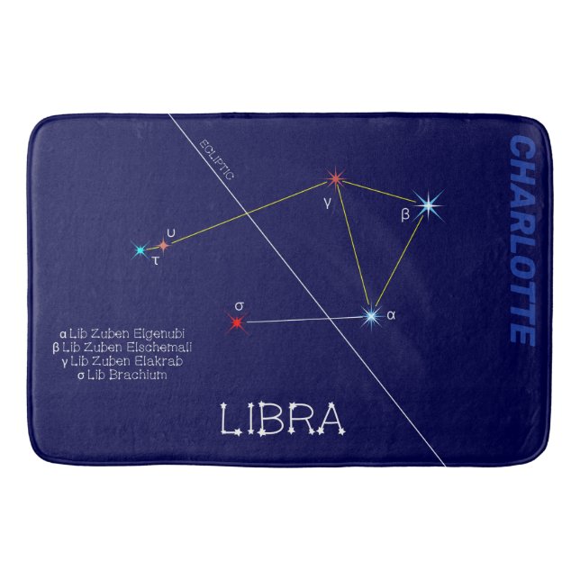 Alfombrilla De Baño Constelación de Zodiac Libra (Anverso)