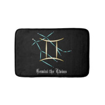 Constelación zodiaca Gemini Bath Mat
