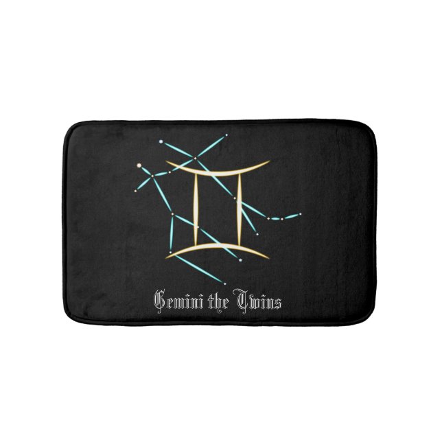Alfombrilla De Baño Constelación zodiaca Gemini Bath Mat (Anverso)