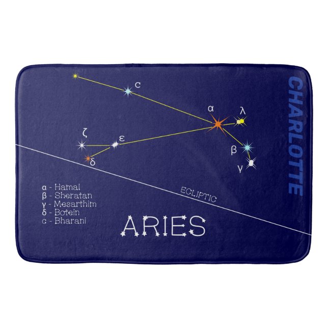 Alfombrilla De Baño Constellation Aries Zodiac (Anverso)