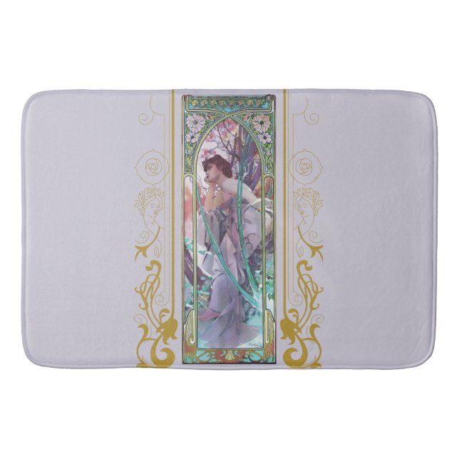 Alfombrilla De Baño Contemplación vespertina de Art Nouveau Alphonse M (Anverso)