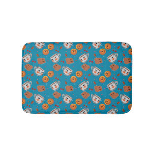 Alfombrilla De Baño Cookies, bollos: patrón de fondo azul