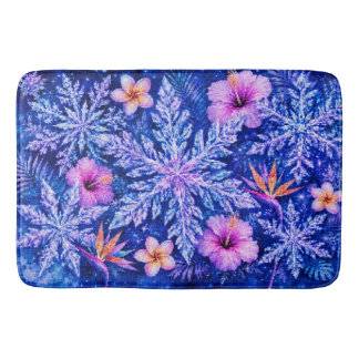 Alfombrilla De Baño Copo de Nieve de Invierno Tropical