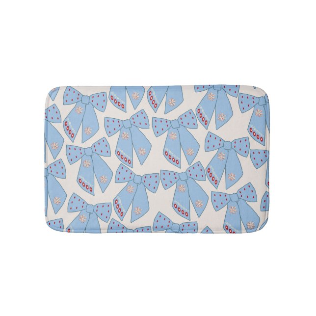 Alfombrilla De Baño Coquette Blue Bows (Anverso)