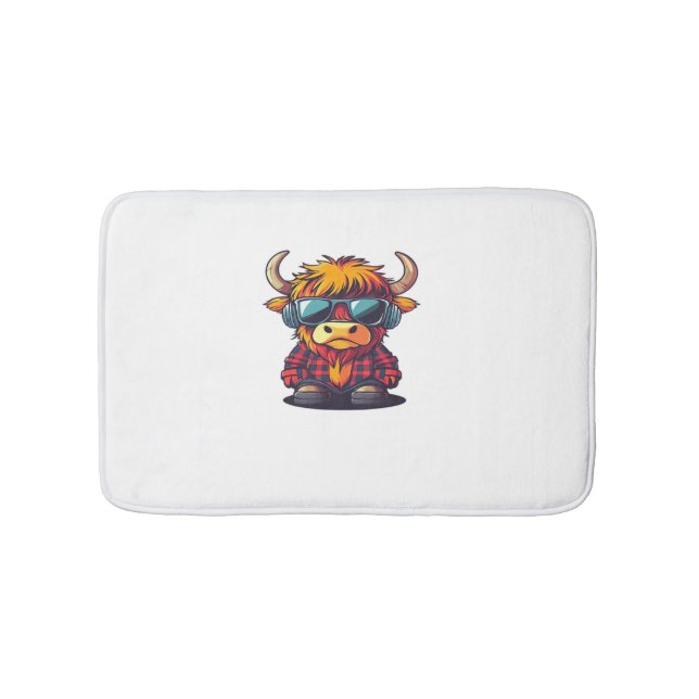 Alfombrilla De Baño Coquette Highland Cow Bubblegum Tshirt Design, Hol (Anverso)