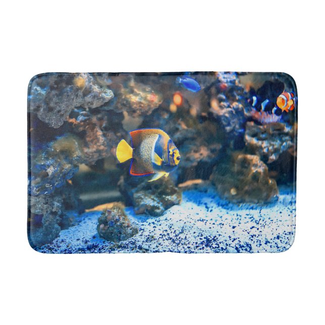 Alfombrilla De Baño Coral tropical vibrante submarino de los pescados (Anverso)
