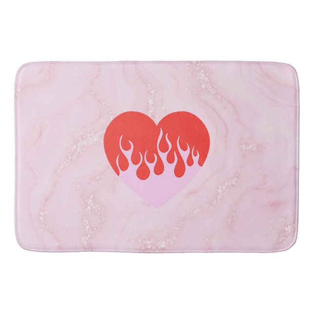 Alfombrilla De Baño Corazón de Fuego (Anverso)
