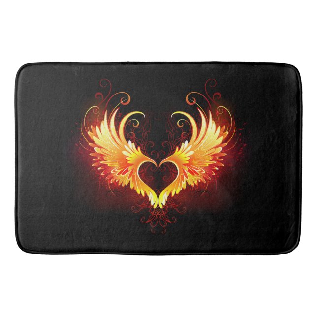 Alfombrilla De Baño Corazón de Fuego Ángel con Alas (Anverso)
