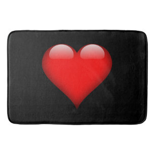 Alfombrilla De Baño Corazón Rojo Amor de Boda Moderno