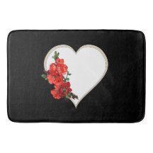 Corazón rojo japonés de quinceañera negro