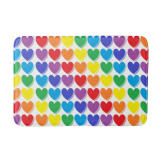 Alfombrilla De Baño Corazones arcoiris sombreados